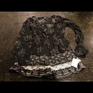 NWT Mudd Black and white patterned shorts romper